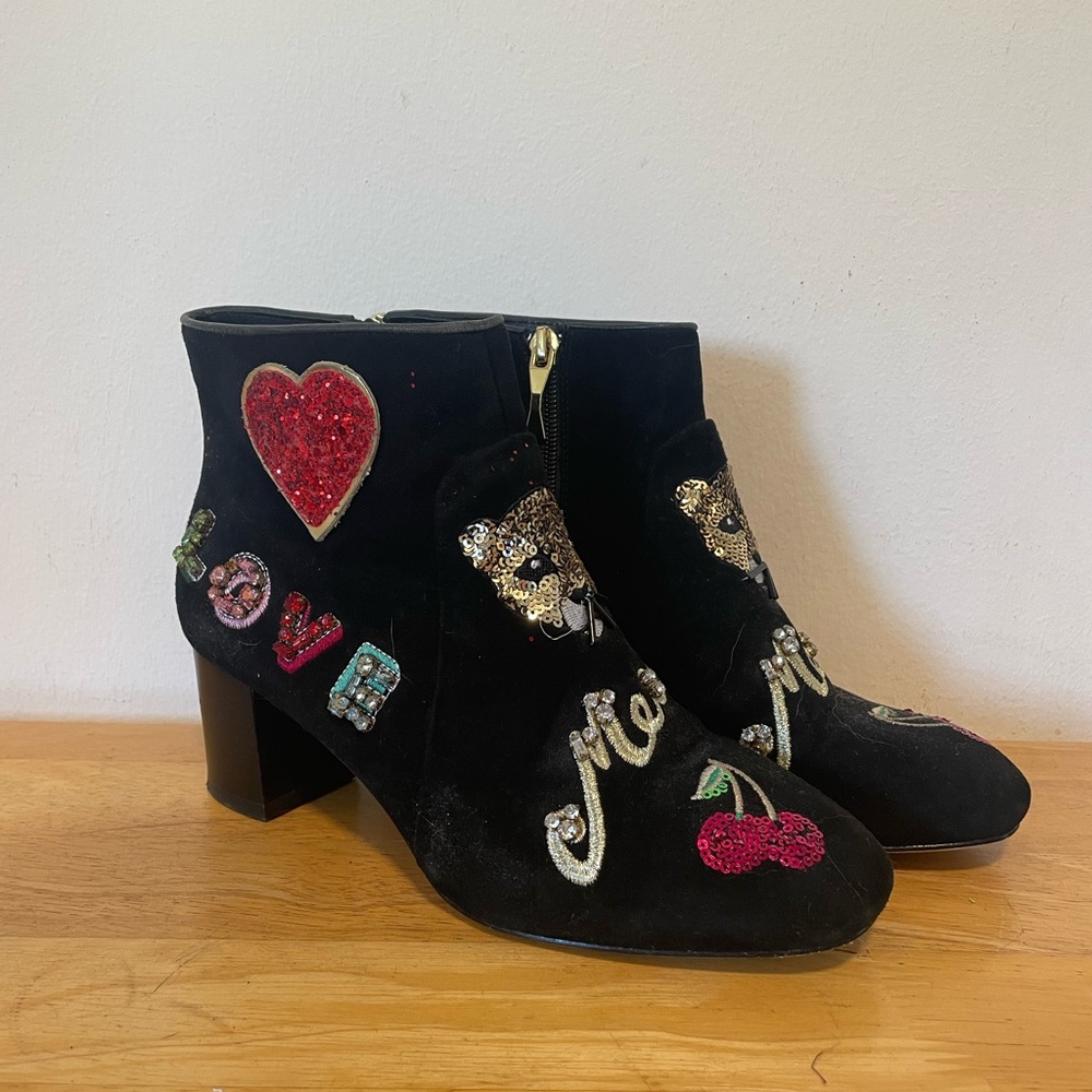 Kate Spade “Liverpool” Embellished Ankle Boots